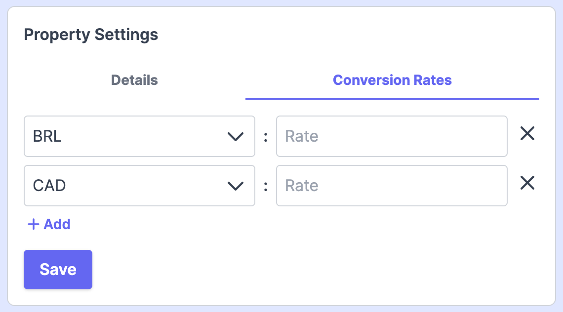 Conversion rates